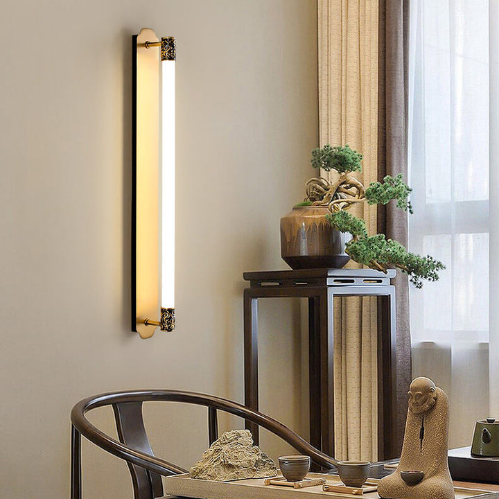 Lámpara Aplique de Pared LED de Tira Recta de Cobre Minimalista Moderna 