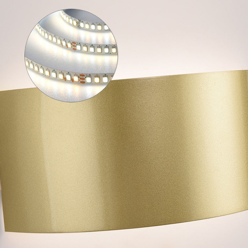 Moderne minimalistische halbrunde LED-Wandleuchte aus Eisen für Wohnzimmer 