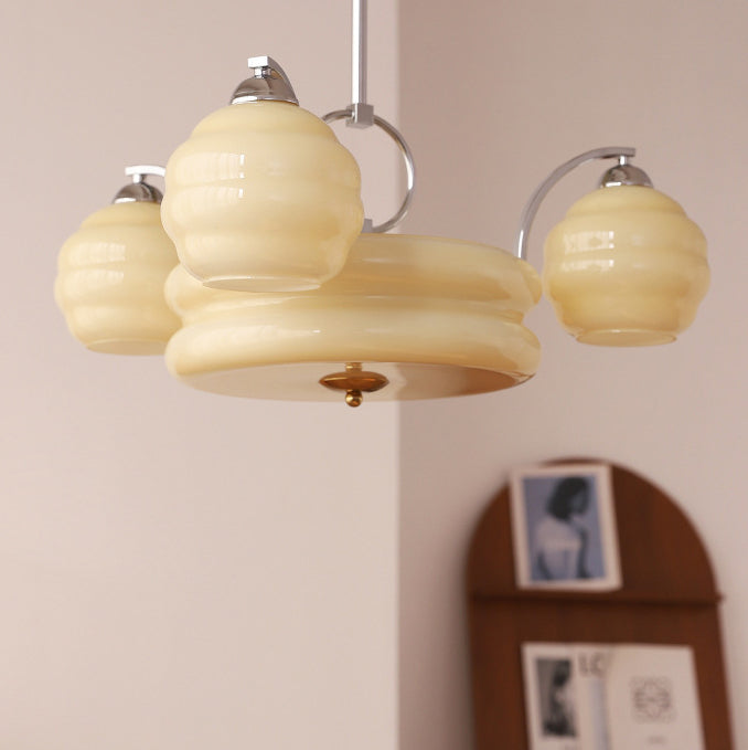Moderner Mid-Century-Zweig mit gebogener Stange, runde Kugel, Eisenglas, 4/6/8 Lichter, Kronleuchter für Wohnzimmer