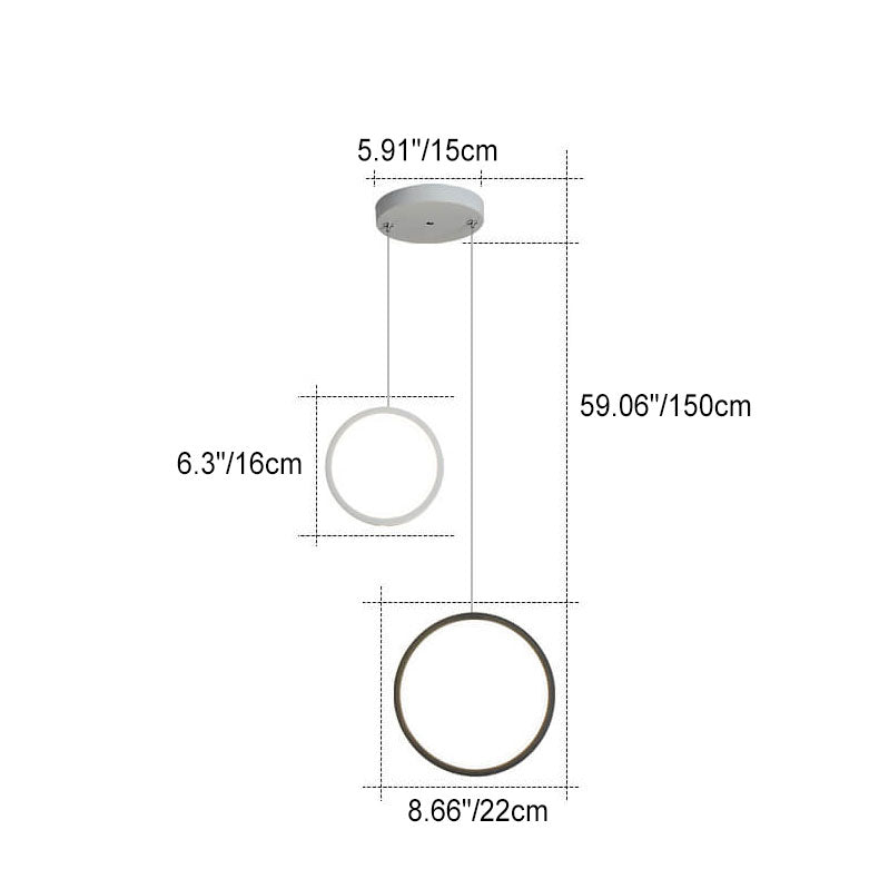 Moderne minimalistische runde Eisen-Acryl-LED-Kronleuchter für das Schlafzimmer 