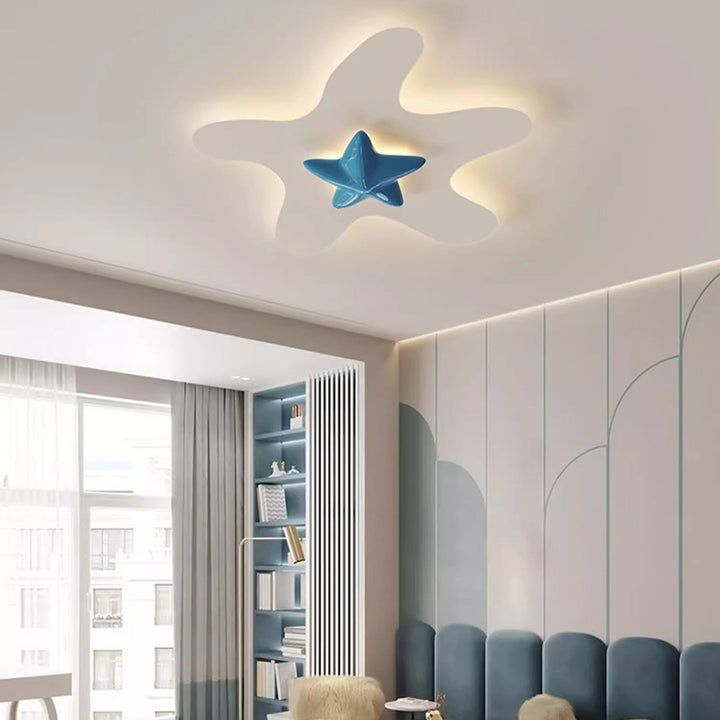 Plafonnier LED en résine avec étoile en fer de simplicité moderne pour chambre à coucher 