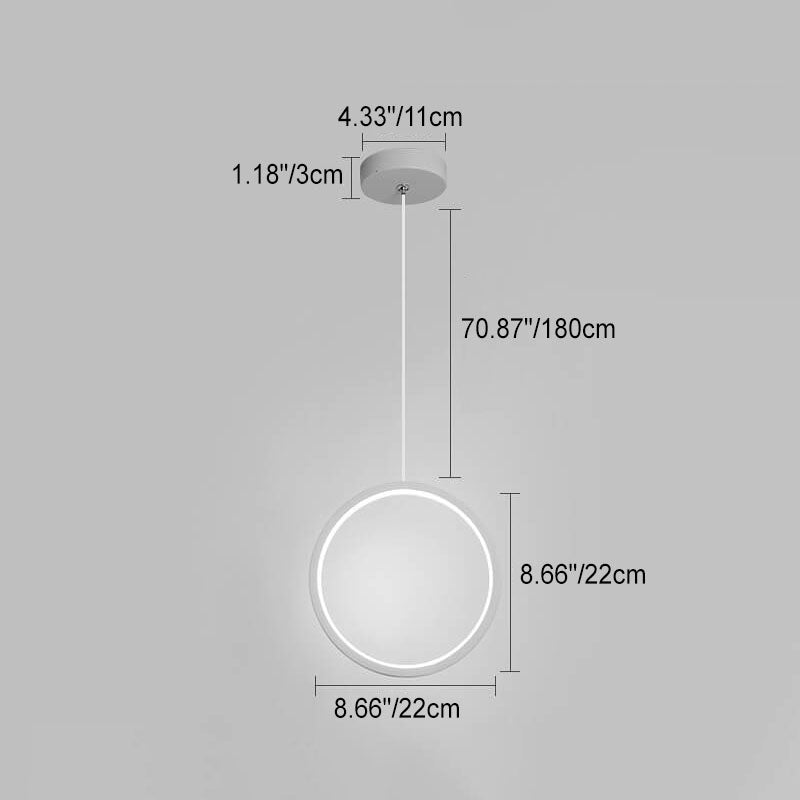 Modern Minimalist Round Iron Acrylic LED Chandelier For Bedroom