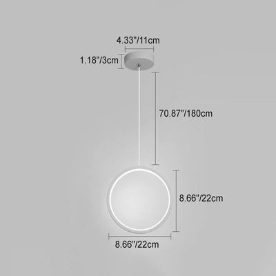 Moderne minimalistische runde Eisen-Acryl-LED-Kronleuchter für das Schlafzimmer 
