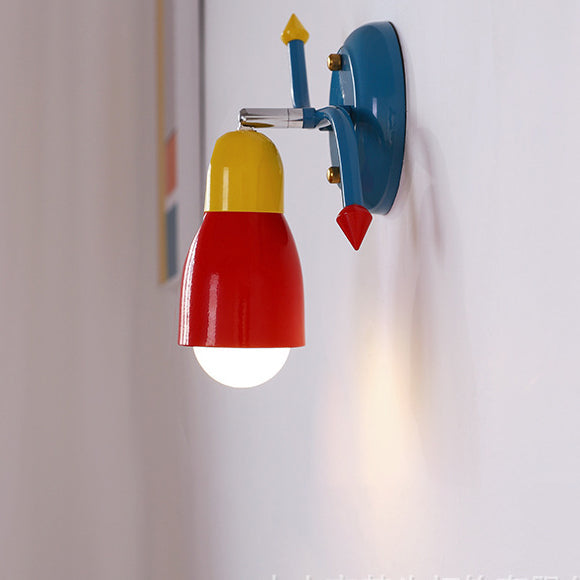 Aplique de pared con brazo oscilante de hierro creativo contemporáneo de 1 luz para dormitorio 