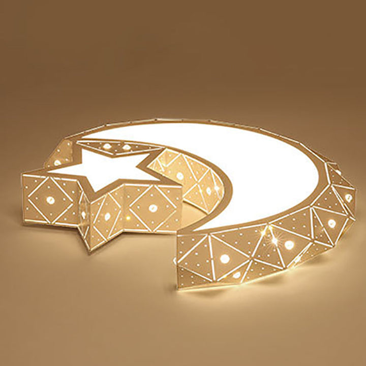 Zeitgenössische kreative Stern Mond Eisen Acryl LED Unterputz Deckenleuchte für Schlafzimmer 