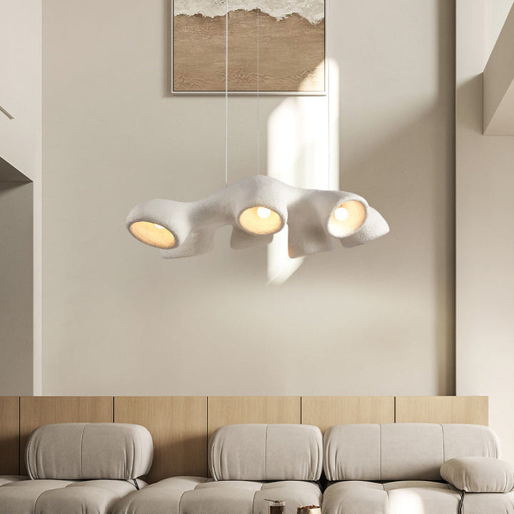 Lustre contemporain scandinave en polystyrène haute densité 3/7 lumières pour salon 