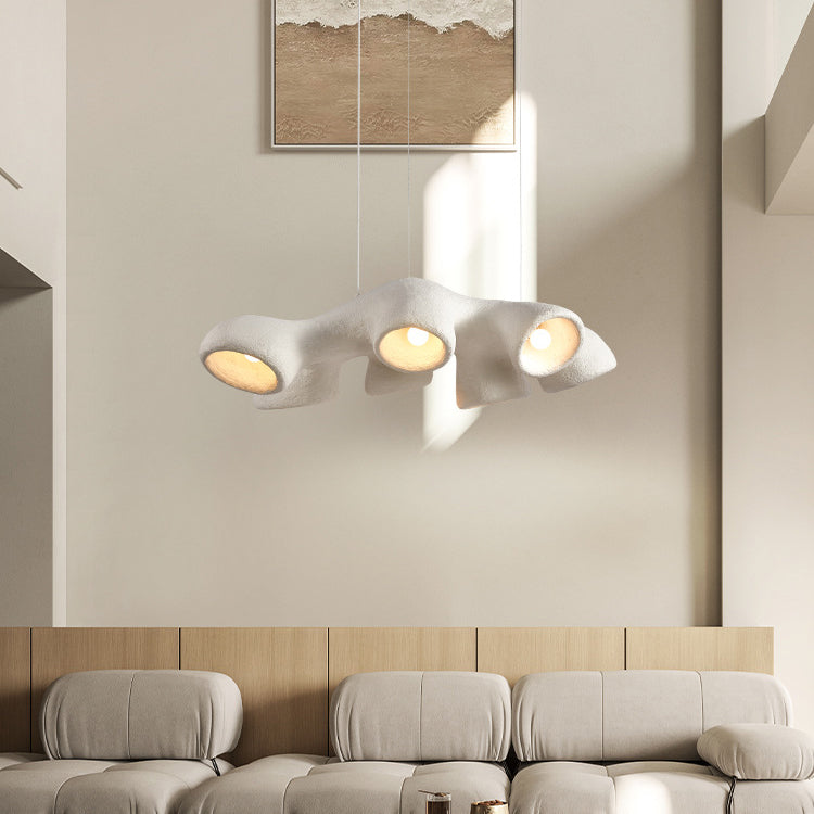 Contemporary Scandinavian Branch High Density Polystyrene 3/7 Light Chandelier For Living Room