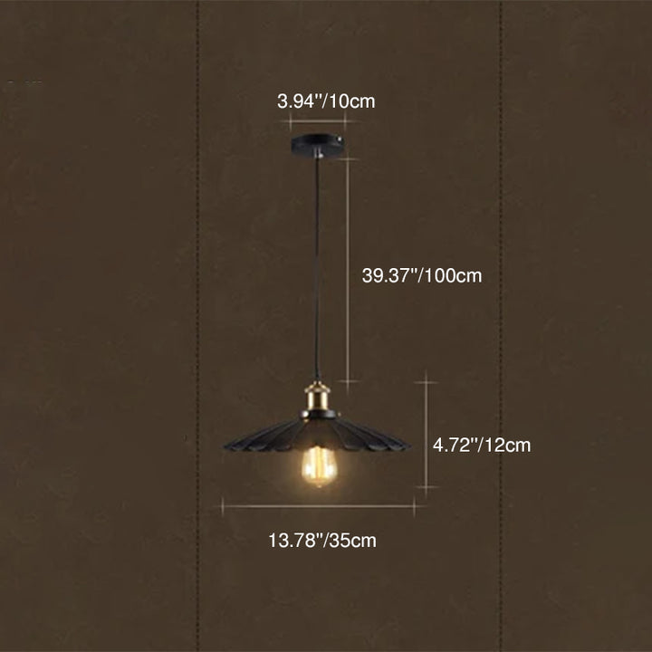 Contemporary Industrial Iron Scalloped Shade 1-Light Pendant Light For Living Room &amp; Dining Room