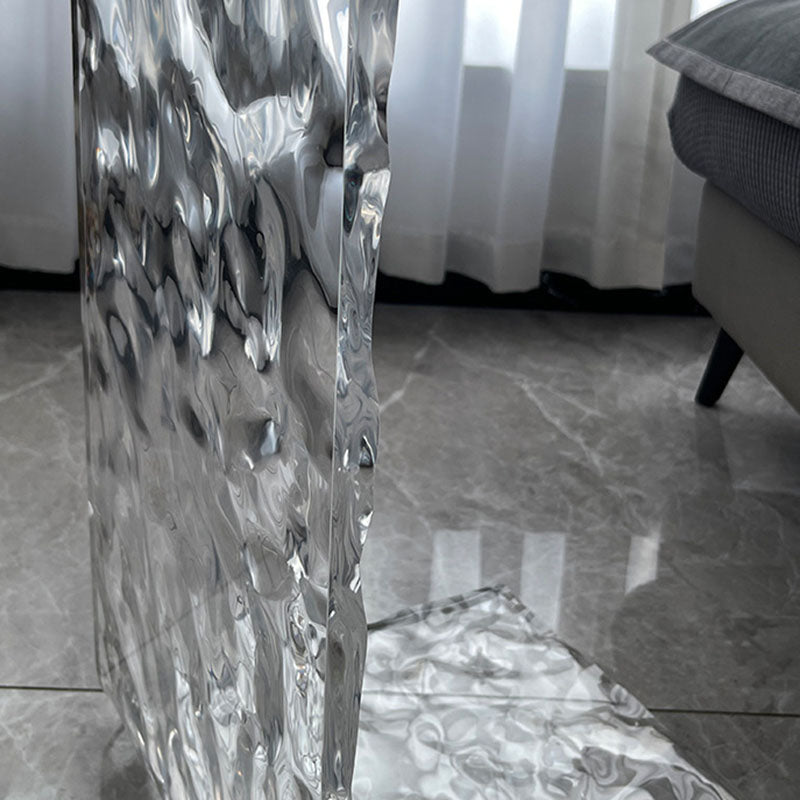 Zeitgenössischer nordischer quadratischer rechteckiger Ripple C-förmiger Beistelltisch eingebettet für das Wohnzimmer 