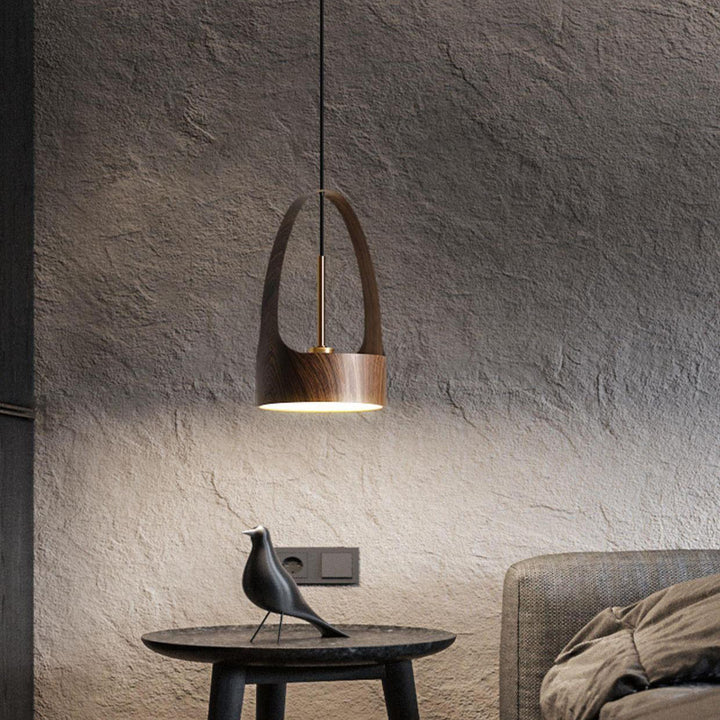 Lámpara colgante LED de hierro acrílico redonda contemporánea escandinava para dormitorio 