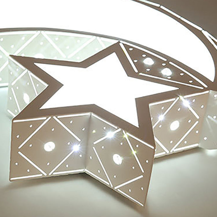 Zeitgenössische kreative Stern Mond Eisen Acryl LED Unterputz Deckenleuchte für Schlafzimmer 