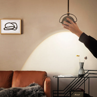 Luz colgante LED de vidrio de aluminio esférico giratorio minimalista moderno para dormitorio 