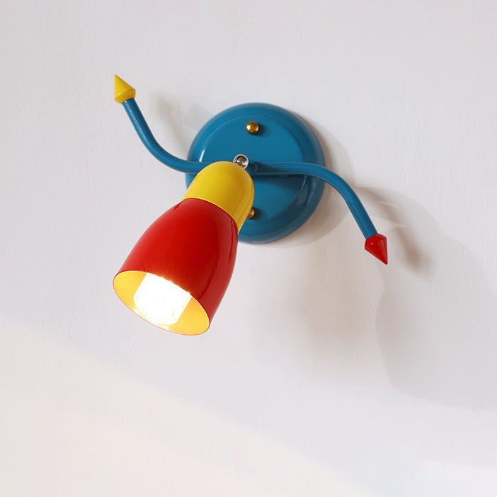 Aplique de pared con brazo oscilante de hierro creativo contemporáneo de 1 luz para dormitorio 