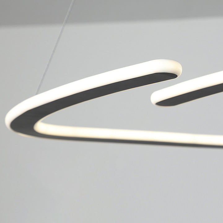 Moderne minimalistische Eisen Silica Runde Streifen LED Kronleuchter für Esszimmer 