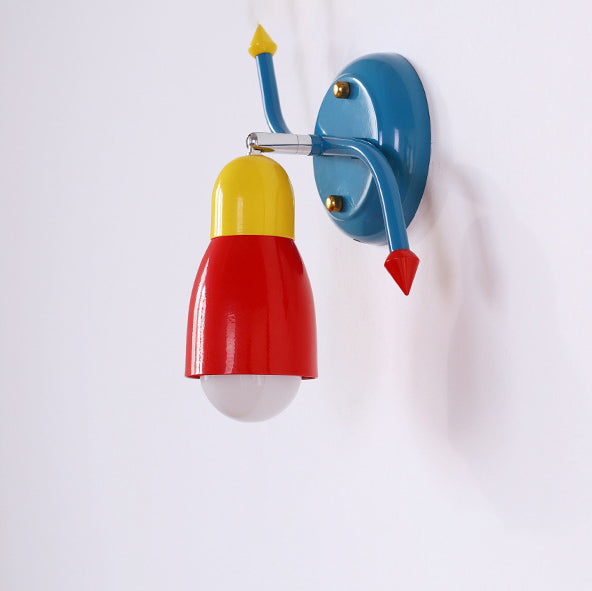 Aplique de pared con brazo oscilante de hierro creativo contemporáneo de 1 luz para dormitorio 