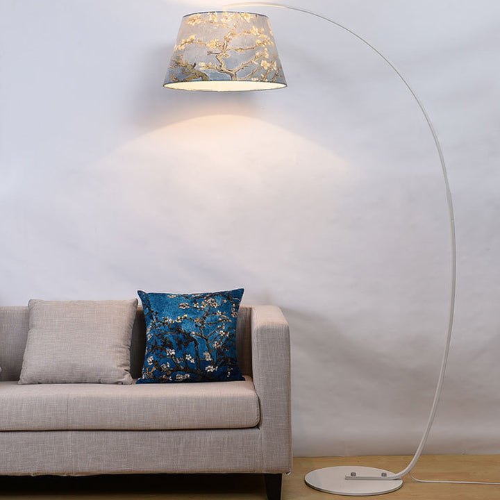 Moderne leichte Luxus Schmiedeeisen gebogene Zylinder 1-Licht Stehlampe 
