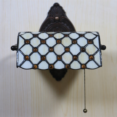 Tiffany Lucite Beads Stained Glass 1-Light Wall Sconce Lamp
