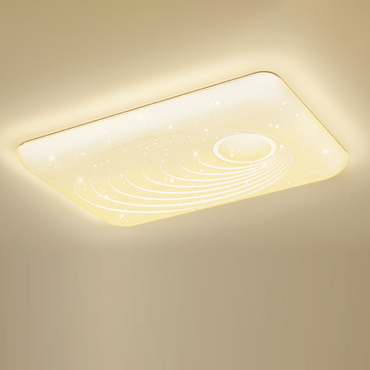 Moderne minimalistische Creme Rechteck Eisen PVC LED Unterputz Deckenleuchte für Wohnzimmer 