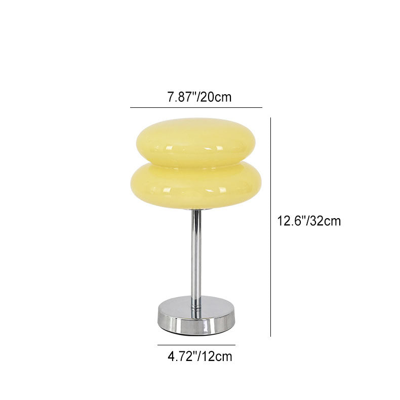 Lampe de table LED en verre et fer USB champignon rond créatif contemporain pour salon 