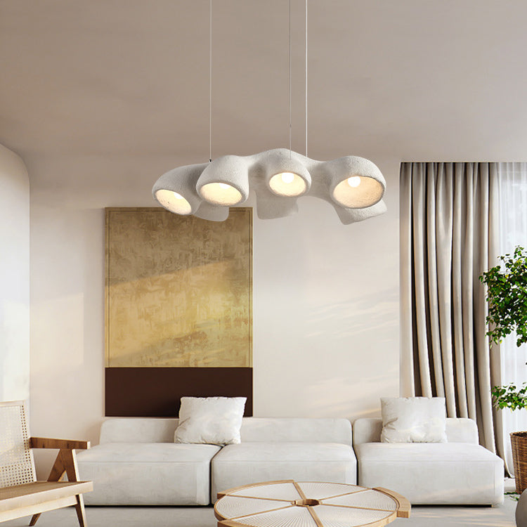 Contemporary Scandinavian Branch High Density Polystyrene 3/7 Light Chandelier For Living Room