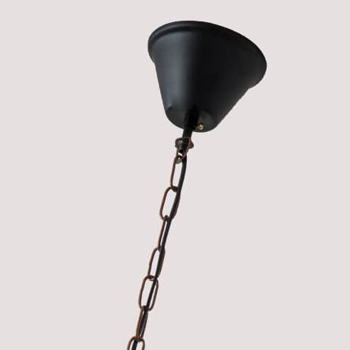 Pantalla de lámpara de jaula de pájaro de madera con cuerda de cáñamo retro, candelabro de 3 luces 