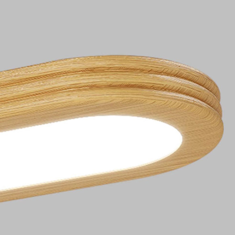 ضوء قلادة LED حديث بسيط طويل بيضاوي مستطيل من الحديد والألمنيوم والأكريليك لغرفة الطعام 