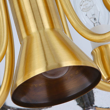 Zeitgenössische Luxus-Kupferrahmen-Rundglas 3/5-Licht-Pendelleuchte für Esszimmer 