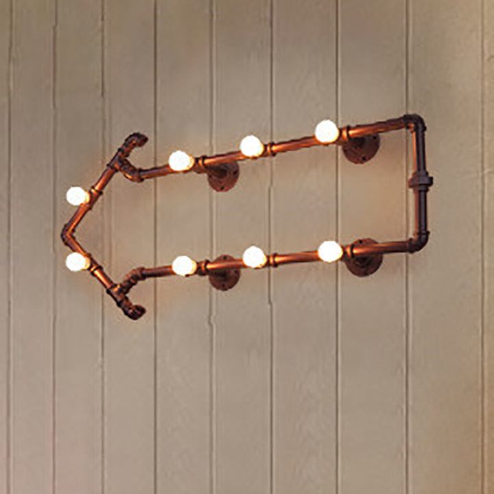 Traditional Vintage Arrowhead Iron Tube Acrylic 8-Light Wall Sconce Lamp For Bedroom