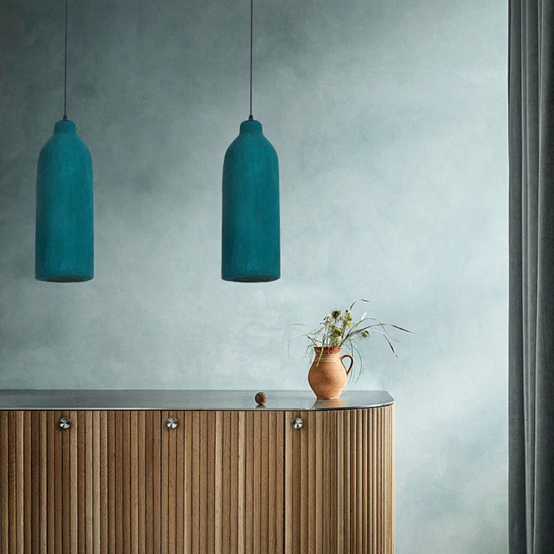 Contemporary Scandinavian Polystyrene Bottle 1-Light Pendant Light For Dining Room