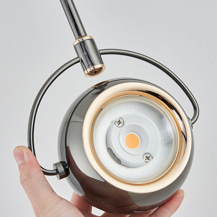 Luz colgante LED de vidrio de aluminio esférico giratorio minimalista moderno para dormitorio 