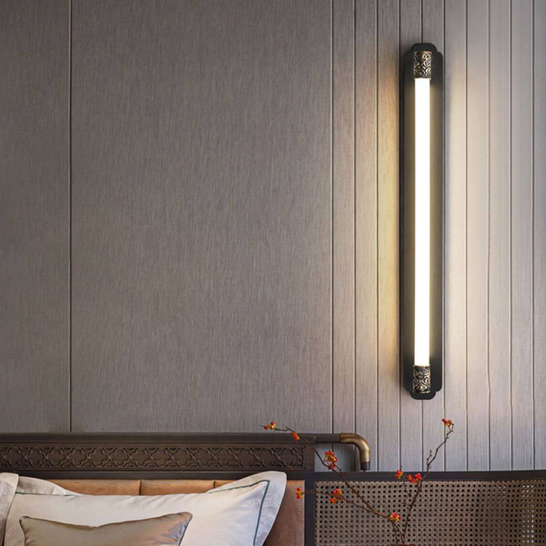 Lámpara Aplique de Pared LED de Tira Recta de Cobre Minimalista Moderna 