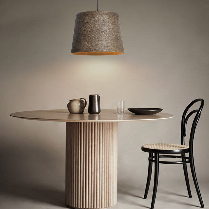 Lustre Suspendu Traditionnel Vintage Cône Rond Trapézoïdal en Acier à 1 Lumière pour Salon 