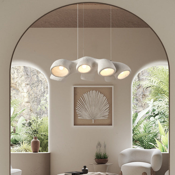 Lustre contemporain scandinave en polystyrène haute densité 3/7 lumières pour salon 