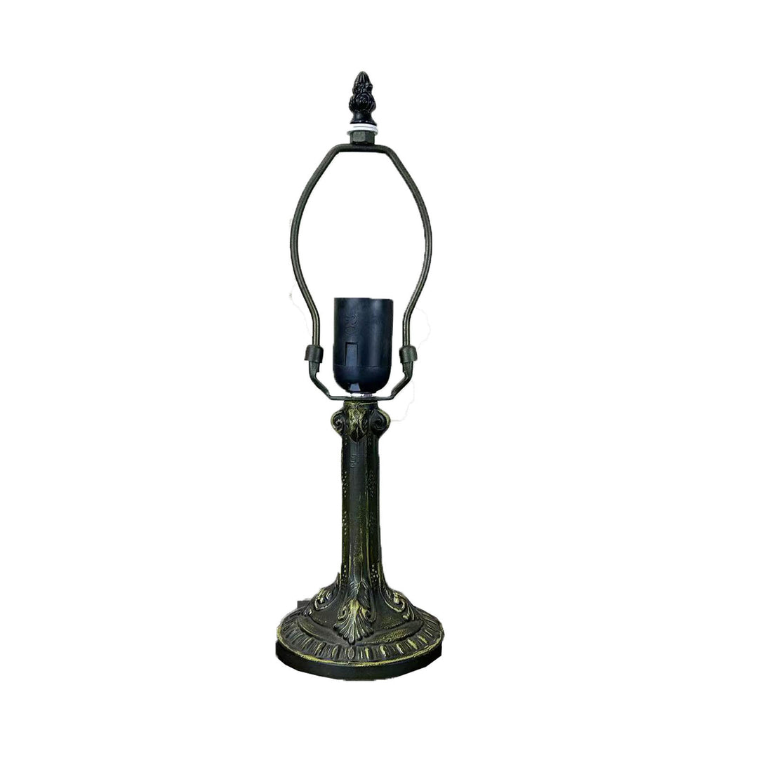 Traditional Tiffany Alloy Glass Dome Flower 1-Light Table Lamp For Bedside