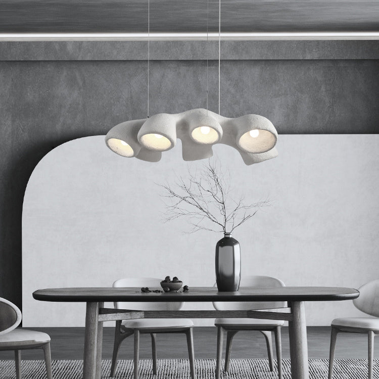 Lustre contemporain scandinave en polystyrène haute densité 3/7 lumières pour salon 