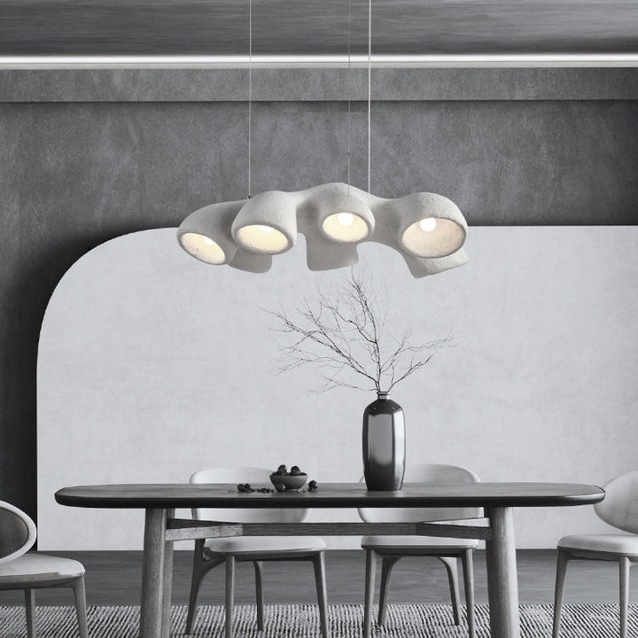 Lustre contemporain scandinave en polystyrène haute densité 3/7 lumières pour salon 