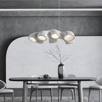 Contemporary Scandinavian Branch High Density Polystyrene 3/7 Light Chandelier For Living Room