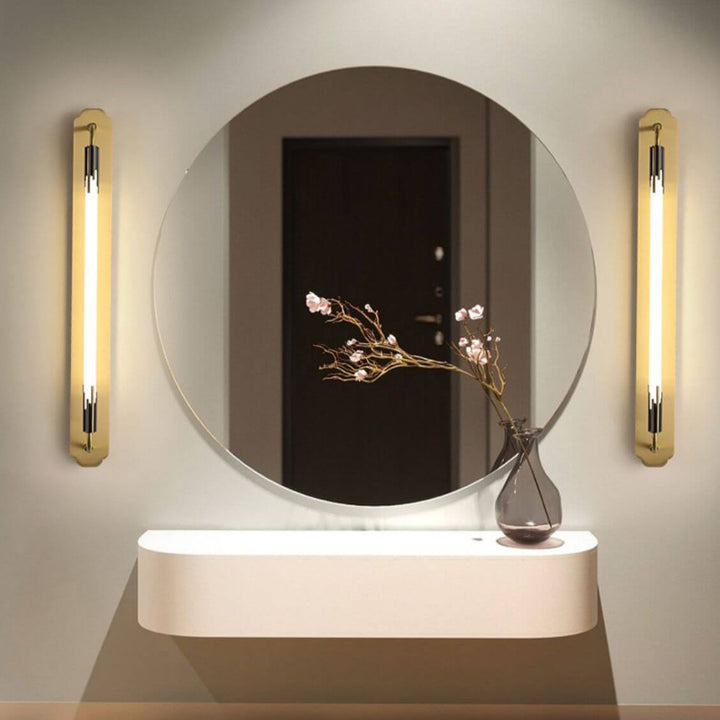 Lámpara Aplique de Pared LED de Tira Recta de Cobre Minimalista Moderna 