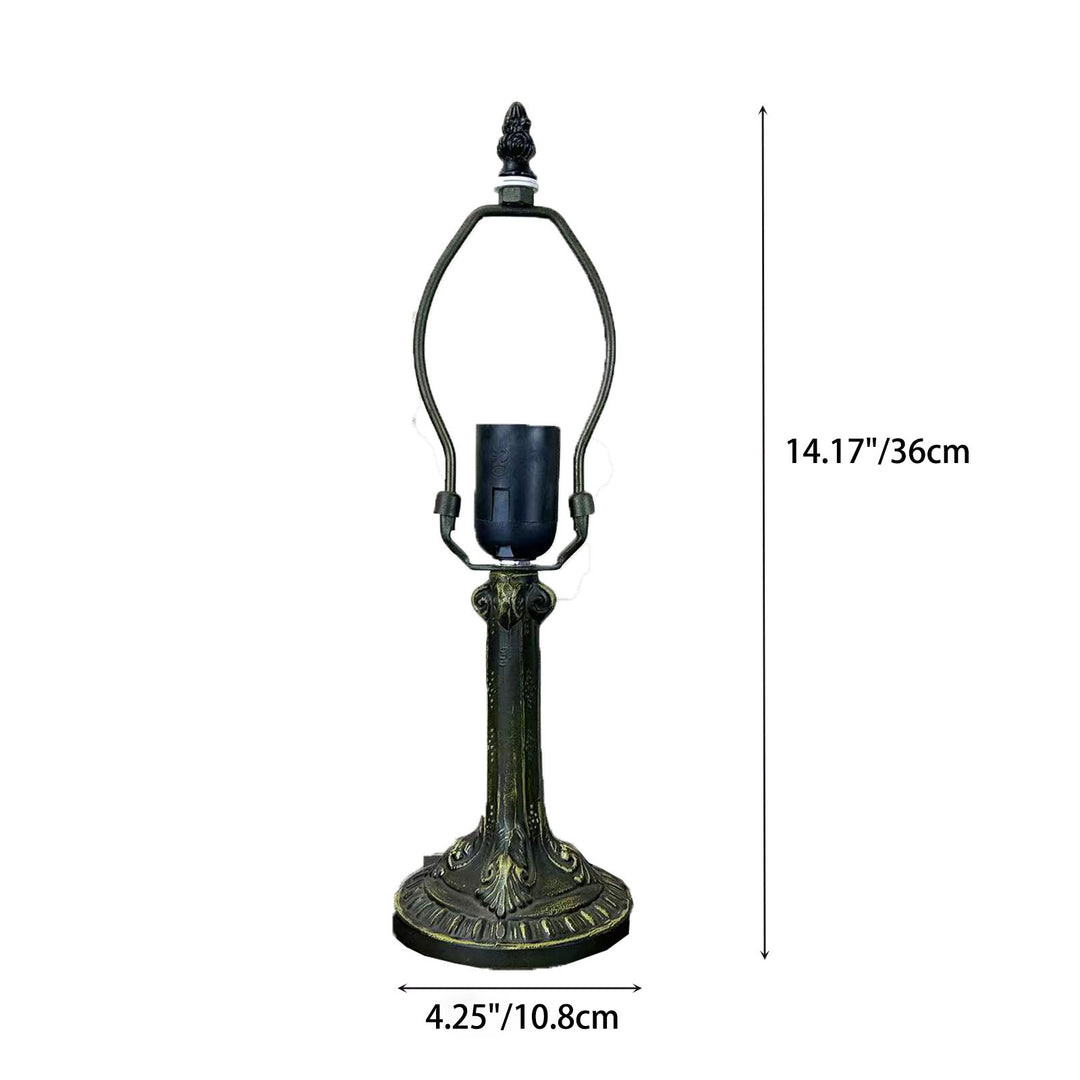 Traditional Tiffany Alloy Glass Dome Flower 1-Light Table Lamp For Bedside