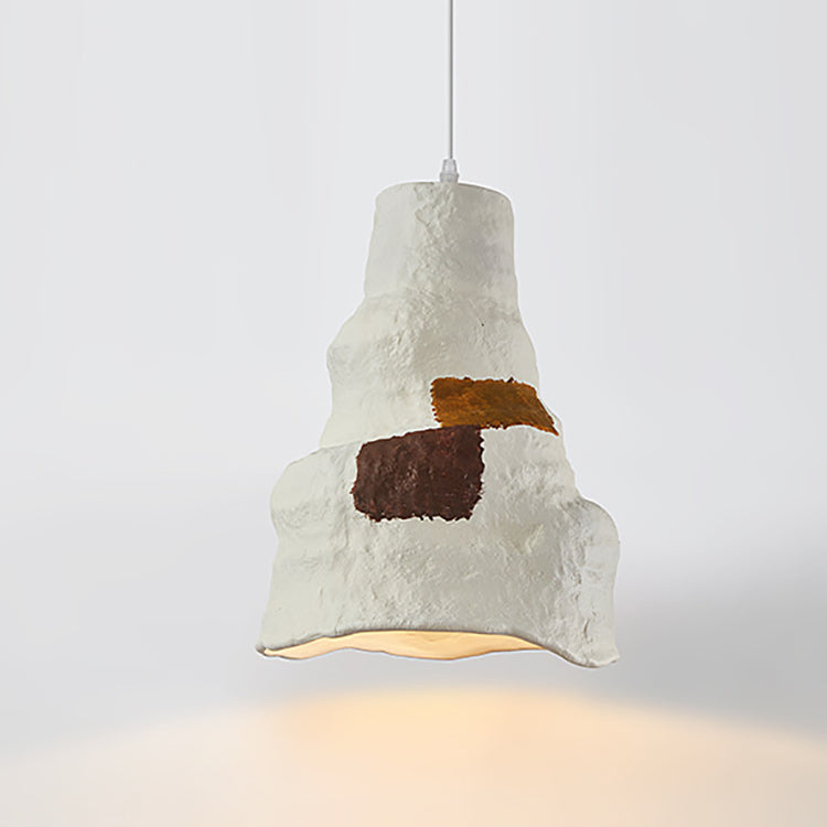 Zeitgenössische nordische Polystyrol Pudding Moon 1-Licht Pendelleuchte für Esszimmer 