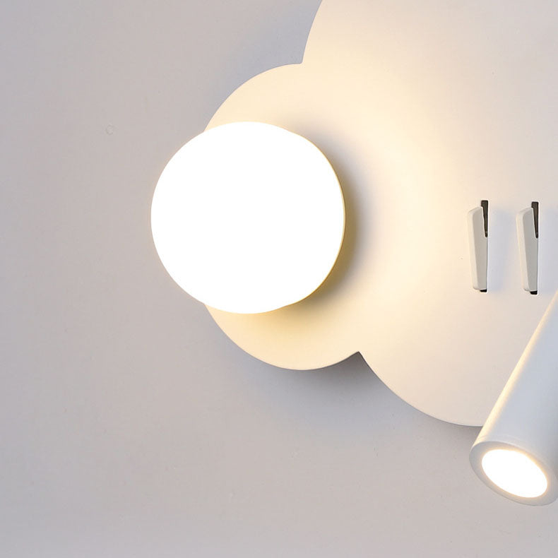 Contemporain Simplicité Aluminium Acrylique Forme de Nuage LED Applique Murale Rotative pour Chambre à Coucher 