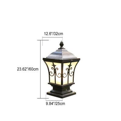 Modern Vintage Waterproof Patio Solar Outdoor Column Head Light