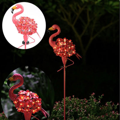Zeitgenössische kreative wasserdichte Solar Flamingo Eisen LED Outdoor Landschaft Licht für Garten 