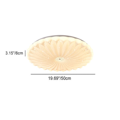Luz de techo LED de montaje empotrado de girasol redondo minimalista moderno de hierro y PVC para sala de estar 
