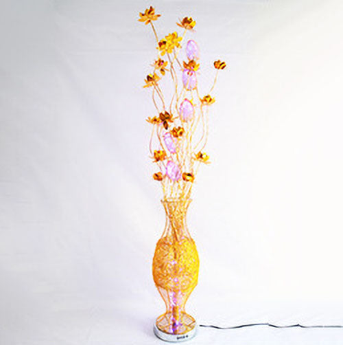 Contemporary Creative Vase Flower Design Aluminum LED Standing Floor Lamp for Living Room