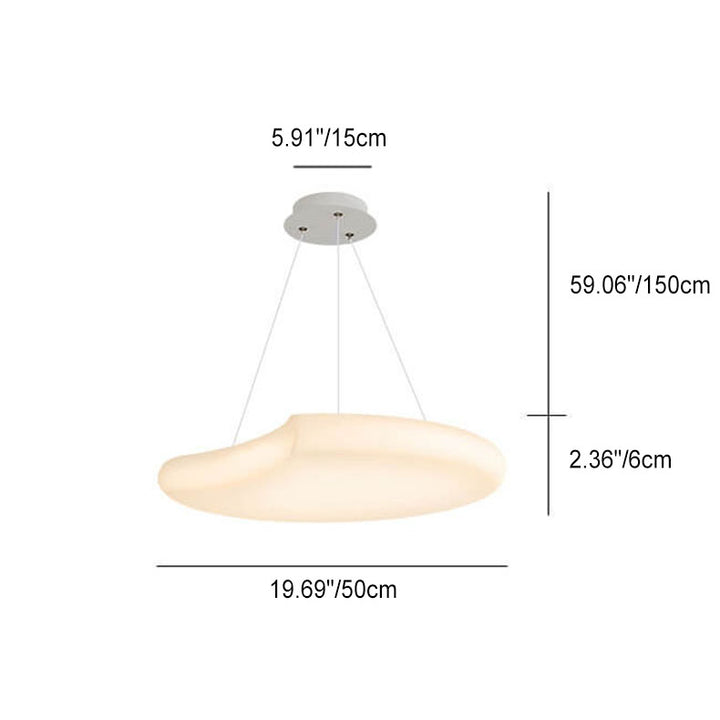 Suspension LED avec abat-jour en forme de lune créative scandinave PE 