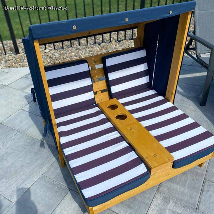 Contemporain créatif rectangulaire pour enfants, tissu en polyester, bois massif, dossier inclinable pour extérieur 
