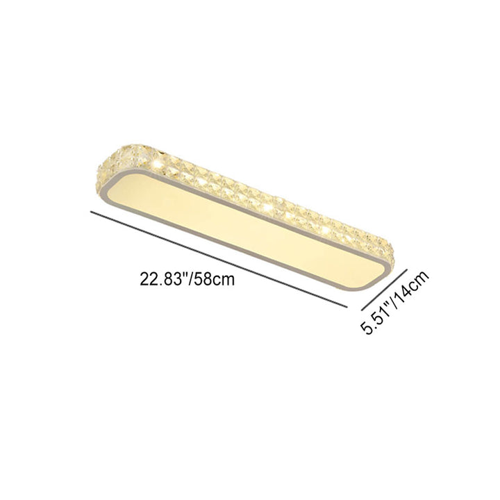 Lumière de plafond à montage affleurant LED en acrylique à bande longue en cristal moderne 