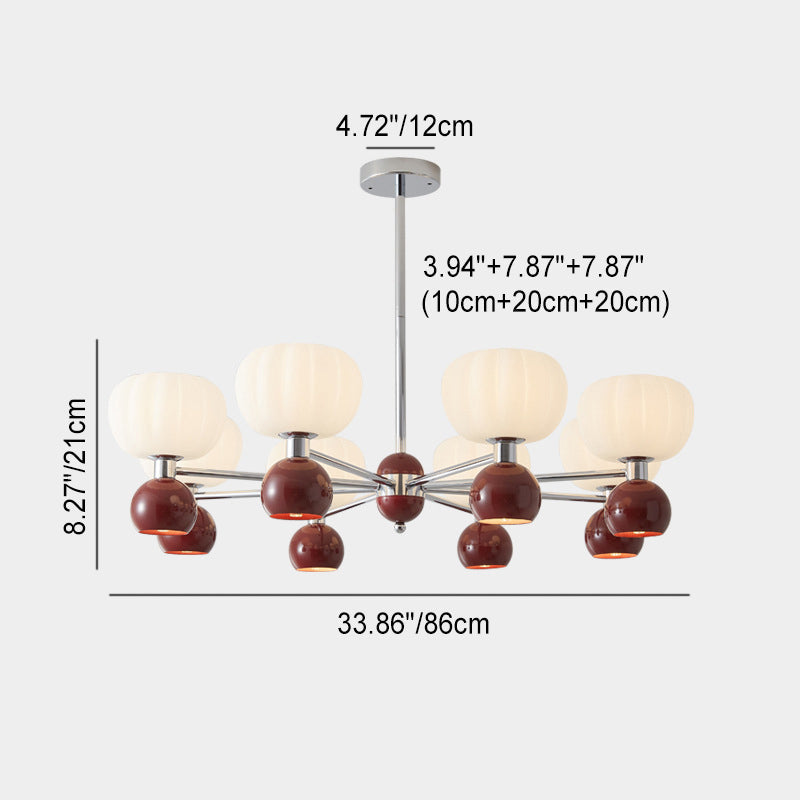 Lustre Contemporain Créatif Citrouille Orbe Fer Aluminium Acrylique 6/12/16 Lumières Pour Salon 