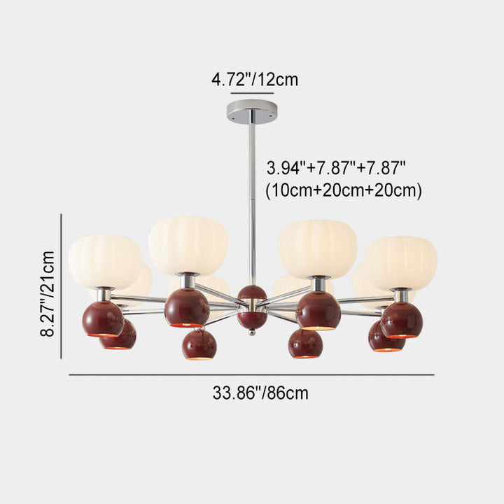 Lustre Contemporain Créatif Citrouille Orbe Fer Aluminium Acrylique 6/12/16 Lumières Pour Salon 